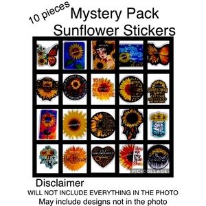 SUNFLOWER lovers 10 stickers bundle for water bottles laptop w/ disc shipping